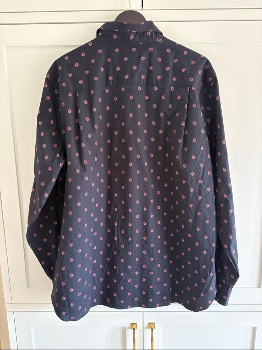 Ted Baker Navy Button-Down Shirt with Pink Floral Pattern Size XL - Picture 5 of 11